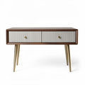 Dressoir met houten afwerking en twee lades van metaal 60 x 35 x 45cm