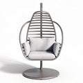 Hangstoel met metalen frame en kussen 80 x 70 x 120cm grijs