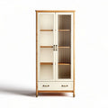 glazen kast van bamboe met een afmeting van 80 x 40 x 180 cm