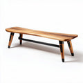 Houten bankje met metalen onderstel 100 x 35 x 25cm voor interieurdecoratie