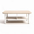 Salontafel van hout met witte metalen frames 120 x 60 x 40cm