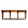 Houten console tafel van acaciahout met zwart metalen details 120 x 40 x 75cm