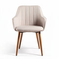 Stoel met houten poten en stoffen bekleding in beige 50 x 50 x 85cm